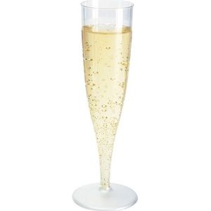 10x Champagne glazen transparant plastic 19 cm - 135 ml - herbruikbare champagneglazen