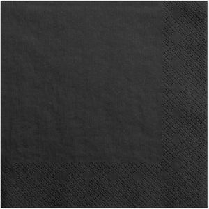 40x Papieren tafel servetten zwart 33 x 33 cm - Zwarte wegwerp servetten diner/lunch