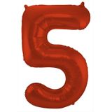 Folat folie ballonnen - Leeftijd cijfer 50 - rood - 86 cm - en 2x slingers