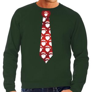 Bellatio Decorations stropdas Kersttrui/kerst sweater kerstmannen - heren
