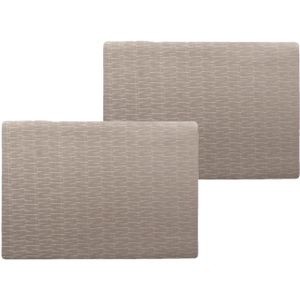 12x stuks stevige luxe Tafel placemats Jaspe taupe 30 x 43 cm - Met anti slip laag en Pu coating toplaag