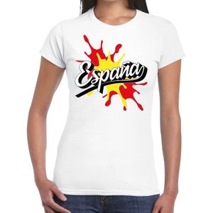 Espana/Spanje landen t-shirt spetter wit voor dames - supporter/landen kleding Spanje
