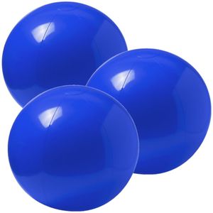 6x stuks opblaasbare strandballen extra groot plastic blauw 40 cm - Strand buiten zwembad speelgoed