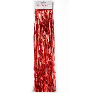 Set van 6x stuks lametta engelenhaar rood 50 cm - Lametta/folie haar - Rode kerstboomversiering