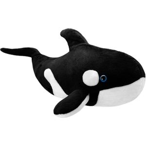 Pluche Zwart/Witte Orka Knuffel 38 cm - Orkas Zeedieren Knuffels - Speelgoed Voor Kinderen
