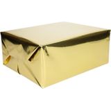 3x Cadeaupapier goud metallic - 400 x 50 cm - kadopapier / inpakpapier