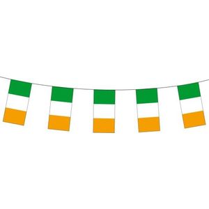 Papieren slinger Ierland 4 meter - Ierse vlag - Supporter feestartikelen - Landen decoratie/versiering