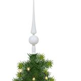 Kunststof kerstboom piek wit 28 cm - Kunststof pieken - Kerstversiering wit