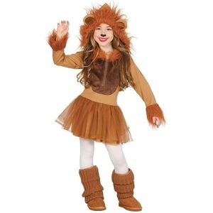 Dierenpak leeuw verkleedjurkje voor meisjes - carnavalskleding/outfit leeuw