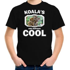 Dieren koalaberen t-shirt zwart kinderen - koalas are serious cool shirt  jongens/ meisjes - cadeau shirt koala/ koalaberen liefhebber - kinderkleding / kleding