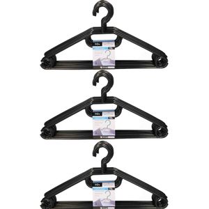 Storage solutions Kledingkast kledinghangers pakket - 30x stuks - stevig kunststof - zwart