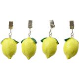 Decoris tafelkleedgewichtjes/hangers - 8x - citroen - ijzer - geel