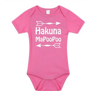 Bellatio Decorations Baby rompertje - hakuna mapoopoo - roze - kraam cadeau - babyshower