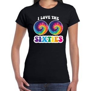 I love the sixties boobs t-shirt zwart voor dames - Fun shirt