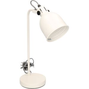 Tafellamp/bureaulamp wit metaal - Schemerlamp 42 cm - E14 - Schemerlampen/bureaulampen