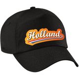 4x stuks Holland supporter cap / pet - zwart - kinderen - Ek / Wk / Koningsdag - Nederland supporter petje / kleding