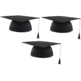 20x stuks afstudeer doctoraal hoeden geslaagd zwart voor volwassenen - Examen diploma uitreiking feestartikelen