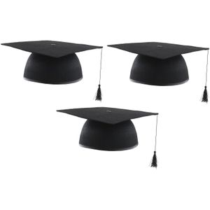 20x stuks afstudeer doctoraal hoeden geslaagd zwart voor volwassenen - Examen diploma uitreiking feestartikelen
