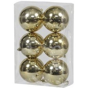 18x Gouden kunststof kerstballen 10 cm - Glans - Onbreekbare plastic kerstballen - Kerstboomversiering Goud