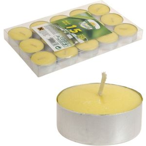 45x Stuks Citronella Theelichten - Anti Muggen en Insecten Kaarsjes