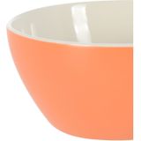 Excellent Houseware Soepkommen/schaaltjes - 8x - Acapulco - porselein - D14 x H6.5 cm - oranje