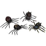 Set van 2x stuks enge nep spinnen Sebastiaan 13 cm - Enge Halloween/Horror decoratie beestje/dieren