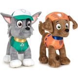 Paw Patrol knuffels setje van 2x karakters Rocky en Zuma 27 cm - Kinder speelgoed hondjes cadeau