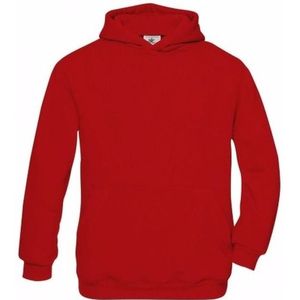Rode katoenmix sweater met capuchon voor jongens