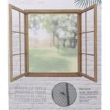 Sunnydays Insecten raam hor/gordijn - 2x - zwart - klittenband - polyester - 150 x 250 cm