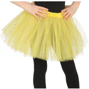 Petticoat/tutu rokje geel 31 cm voor meisjes - Tule onderrokjes geel voor kinderen