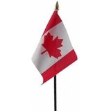 Canada tafelvlaggetje 10 x 15 cm met standaard