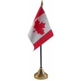 Canada tafelvlaggetje 10 x 15 cm met standaard