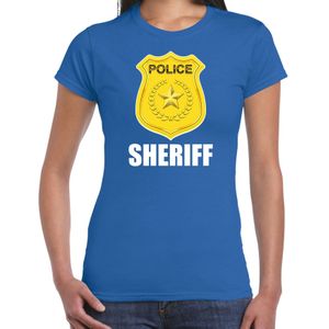 Sheriff police embleem t-shirt blauw voor dames - politie agent - verkleedkleding / kostuum