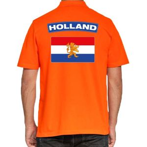 Grote maten Holland supporter poloshirt / polo t-shirt oranje voor heren - Koningsdag kleding/ shirts