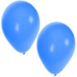 50x Helium ballonnen 27 cm blauw/licht blauw + helium tank/cilinder - Jongetje geboorte versiering - Babyshower