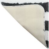 MSV Badkamerkleed/badmat - kleedje voor op de vloer - zwart/wit - 50 x 80 cm - Microvezel