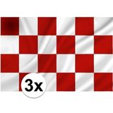 3x Provincie Noord Brabant vlaggen 1 x 1.5 meter - Brabantse vlag versiering/decoratie