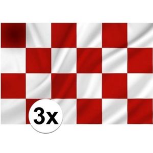 3x Provincie Noord Brabant vlaggen 1 x 1.5 meter - Brabantse vlag versiering/decoratie