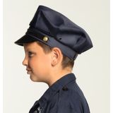 Carnaval verkleed politie agent pet/cap - blauw - met pistool/badge - kinderen - accessoires