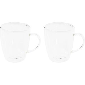 Set van 2x dubbelwandige koffieglazen / cappuccino glazen 270 ml - Dubbelwandige glazen voor cappuccino