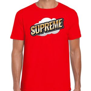 Fout Supreme t-shirt in 3D effect rood voor heren - fout fun tekst shirt / outfit - popart