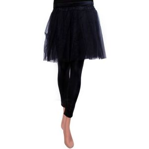 Meisjes verkleed rokje/tutu  - tule stof met elastiek - zwart - one size