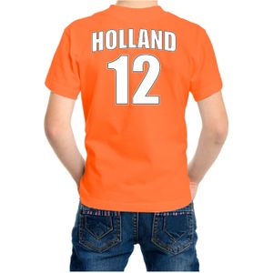 Oranje supporter t-shirt - rugnummer 12 - Holland / Nederland fan shirt / kleding voor kinderen