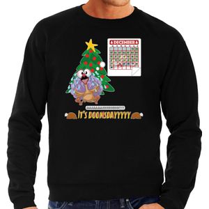 Bellatio Decorations Foute Kersttrui/sweater voor heren - doomsday - zwart - kalkoen