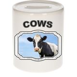 Dieren liefhebber koe spaarpot  9 cm jongens en meisjes - keramiek - Cadeau spaarpotten koeien liefhebber