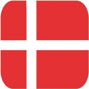 45x Bierviltjes Deense vlag vierkant - Denemarken feestartikelen - Landen decoratie