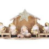 Kinder kerststal/kerststalletje met verlichting 30 x 10 x 15 cm - Kerstversiering/kerstdecoratie kerststallen voor op de kinderkamer