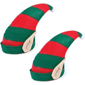 2x stuks kerst Elfen puntmutsen met oren voor volwassenen