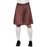 4x stuks rode Schotse kilt / rok voor heren - Carnaval verkleedkleding