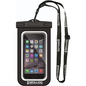 Zwarte/witte waterproof hoes voor smartphone/mobiele telefoon - Met polsband - Telefoonhoesjes waterbestendig